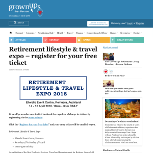 Free ticket to Retirement lifestyle & travel expo