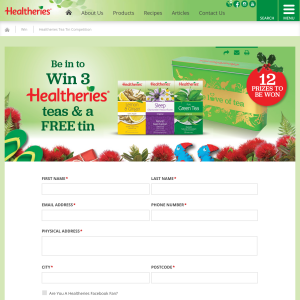 Win 1 of 12 Healtheries Tea Tin Prize Packs