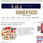 Win 1 of 2 Ceres Organics grocery bundles valued at $250 each