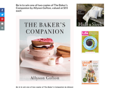 Win 1 of 2 copies of The Baker’s Companion by Allyson Gofton