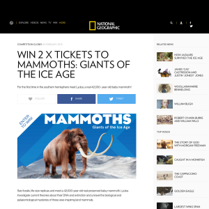 Win 1 of 2 Tickets To Mammoths: Giants Of The Ice Age