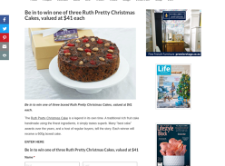 Win 1 of 3 Ruth Pretty Christmas Cakes