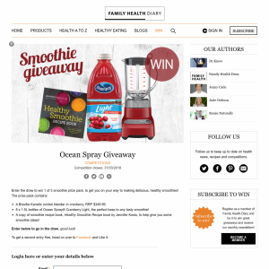 Win 1 of 3 smoothie prize pack