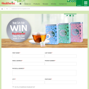 Win 1 of 4 Healtheries Tea Tin prize packs