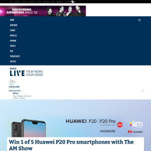 Win 1 of 5 Huawei P20 Pro smartphones with The AM Show
