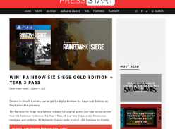 Win 1 of 5 Rainbow Six Siege Gold Edition for PS4