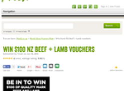 Win $100 NZ Beef and Lamb Vouchers