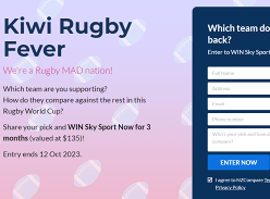 Win 3 Months of Sky Sport Now