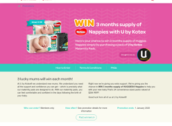 Win 3 months supply of Nappies with U by Kotex