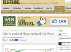 Win 3x packs of Slendier Angel Hair Pasta!