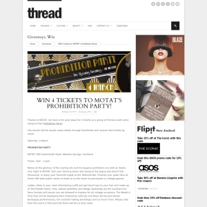 Win 4 tickets to MOTAT's Prohibition Party