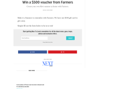 Win a $500 voucher from Farmers