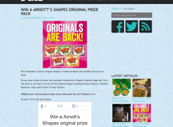 Win a Arnott?s Shapes original prize pack