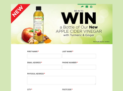 Win a bottle of Apple Cider Vinegar with Turmeric and Ginger