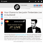 Win a Chance to See Justin Timberlake Live in Auckland!