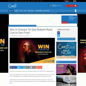 Win A Chance To See Robert Plant Live In San Fran