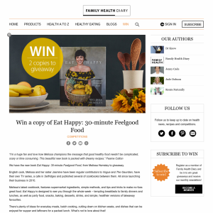 Win a copy of Eat Happy: 30-minute Feelgood Food