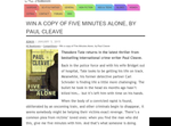 Win a copy of Five Minutes Alone, by Paul Cleave