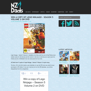Win a copy of Lego Ninjago - Season 5 Volume 2 on DVD