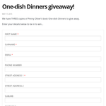Win a copy of Penny Oliver's book One-dish Dinners