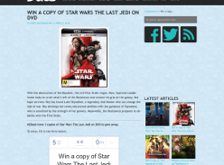 Win a copy of Star Wars The Last Jedi on DVD