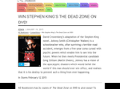 Win a copy of Stephen King's The Dead Zone DVD