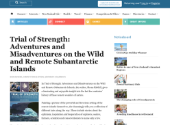 Win a copy of Trial of Strength: Adventures and Misadventures on the Wild and Remote Subantarctic Islands