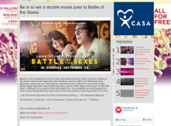 Win a double movie pass to Battle of the Sexes