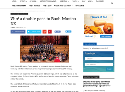 Win a double pass to Bach Musica NZ