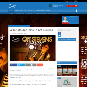 Win A Double Pass To Cat Stevens!