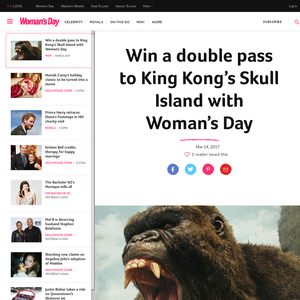 Win a double pass to King Kong's Skull Island with Woman's Day