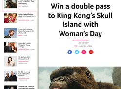 Win a double pass to King Kong's Skull Island with Woman's Day