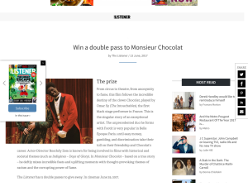 Win a double pass to Monsieur Chocolat