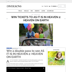 Win a double pass to see AS IT IS IN HEAVEN 2: HEAVEN ON EARTH