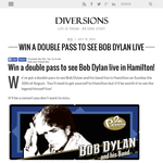 Win a double pass to see Bob Dylan live in Hamilton!