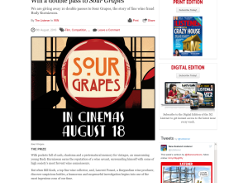 Win a double pass to Sour Grapes