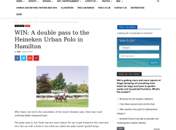 Win A double pass to the Heineken Urban Polo in Hamilton