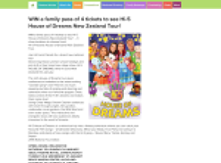 Win a family pass of 4 tickets to see Hi-5 House of Dreams New Zealand Tour