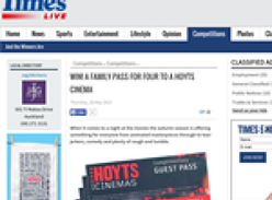 Win a Family Pass to Hoyts