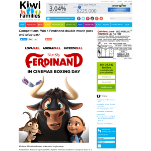 Win a Ferdinand double movie pass and prize pack