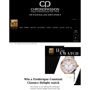 Win a Frederique Constant Classics Delight Watch