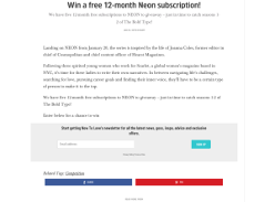 Win a free 12-month Neon subscription