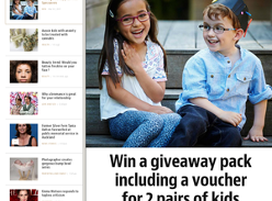 Win a giveaway pack including a voucher for 2 pairs of kids glasses