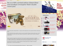 Win a limited edition Edward Bear and Goodbye Christopher Robin double movie pass