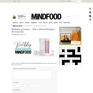 Win a MitoQ Wrinkles Be Gone Kit
