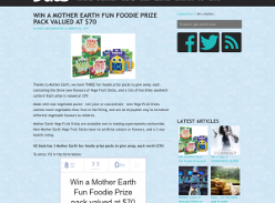Win a Mother Earth Fun Foodie Prize pack valued at $70