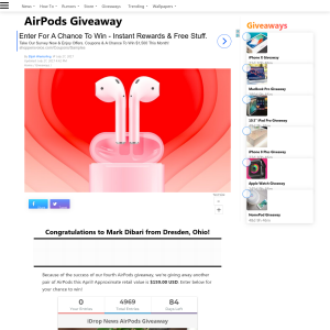 Win a Pair of Apple AirPods