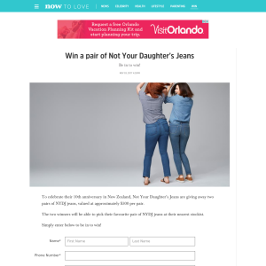 Win a pair of Not Your Daughter’s Jeans
