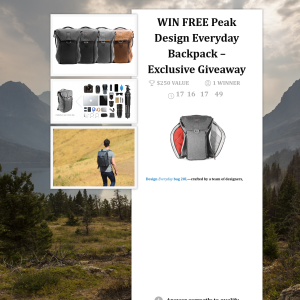 Win a Peak Design 20L Everyday Backpack