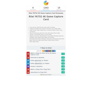 Win a Riiai YK752 4K Game Capture Card